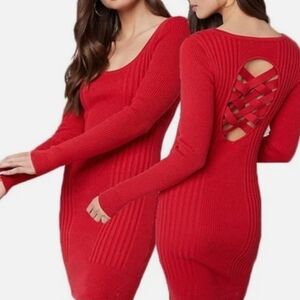 NWT bebe Bodycon Cage Keyhole Cutout Sweater Dress